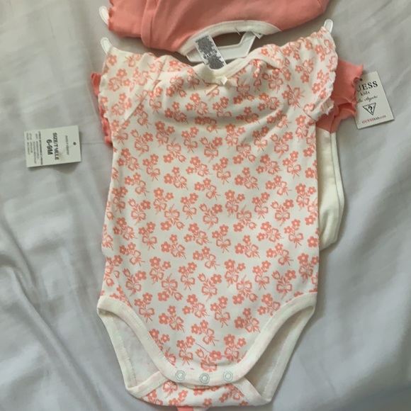 3 PK. BABY GUESS BRAND GIRL BODYSUITS - Picture 2 of 3